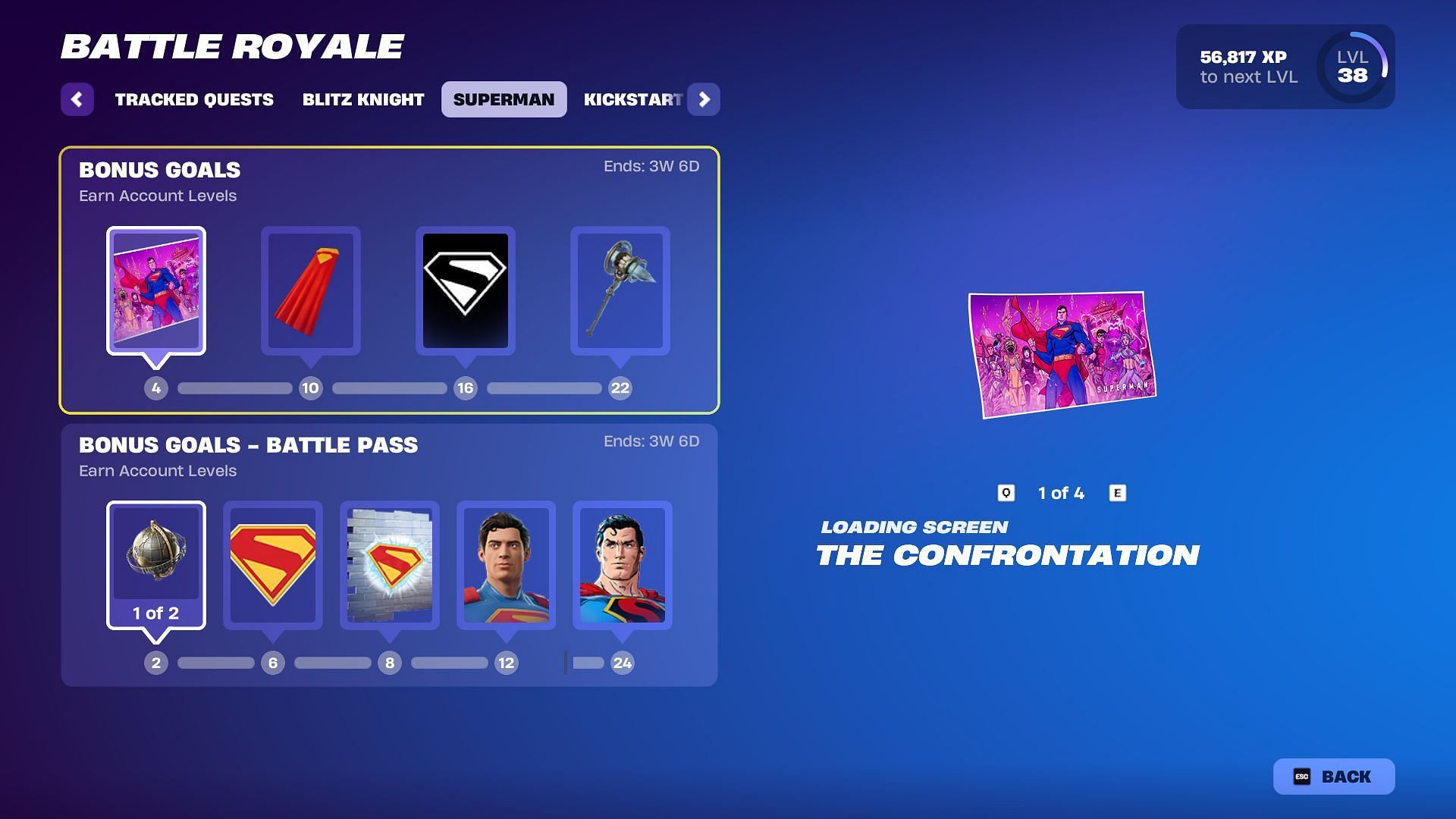 Reach additional Account Levels to unlock related cosmetics and items (Image via Epic Games)
